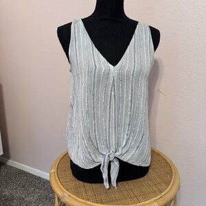 Ese O Ese Women’s Beach Vibes Blue Striped Tank Top Size Medium